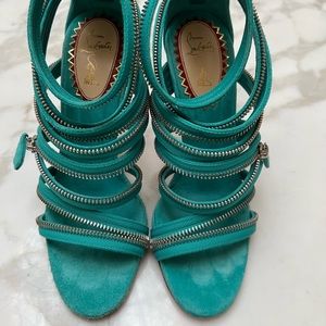 Special Edition Christian Louboutin Turquoise Zipper Heel